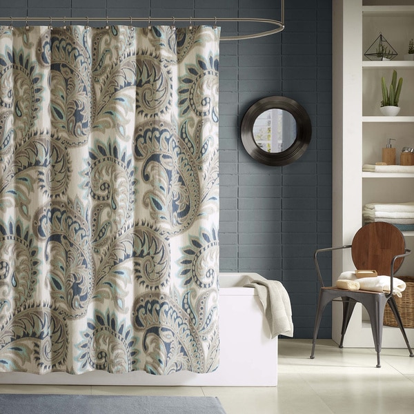 Ink+Ivy Mira Cotton Printed Shower Curtain - 2 color options