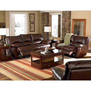 Brown Leather Motion Sofa