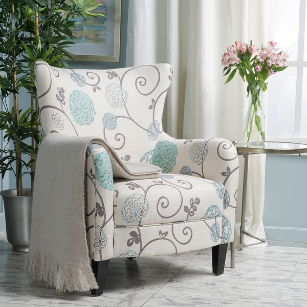 Floral Fabric Club Chair