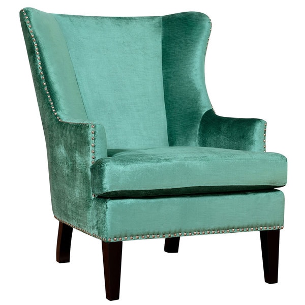 Soho Turquoise Velvet Wing Chair