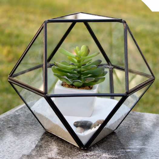 Cuboctahedron Ball Glass Terrarium Planter 