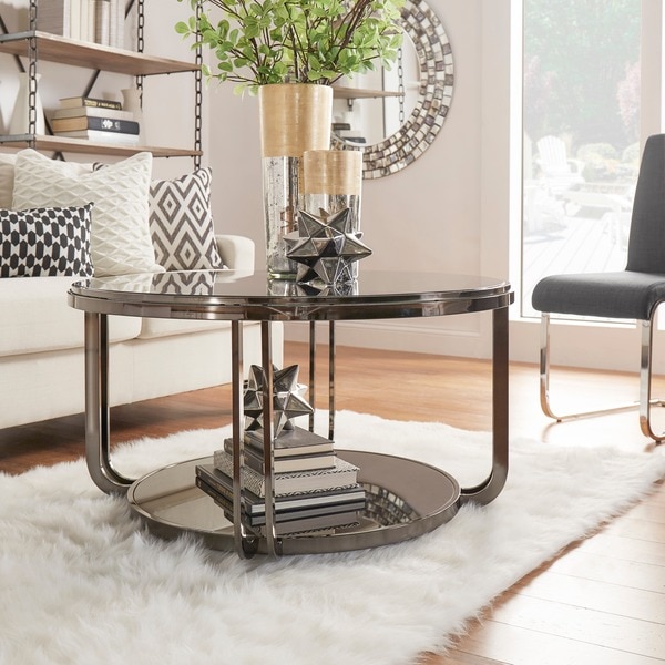 Leather Coffee Tables A Collection By, Abbyson Living Havana Round Leather Coffee Table