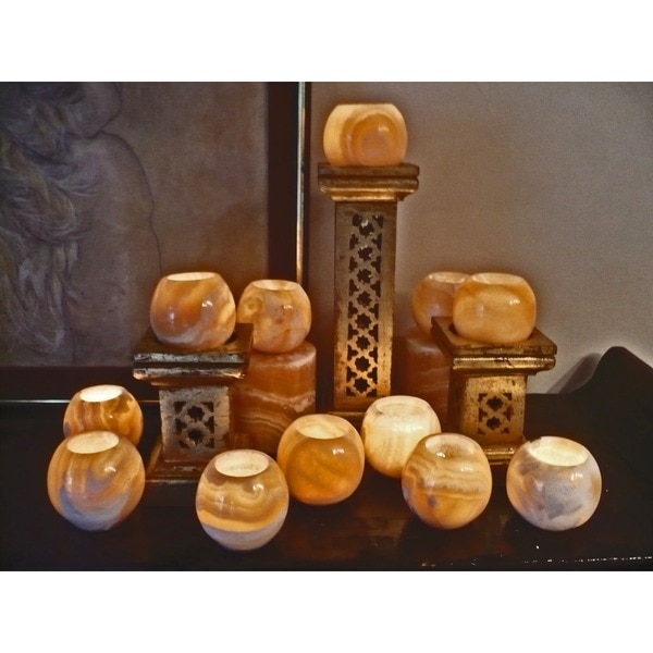 Set of 12 Alabaster Globes (Egypt)