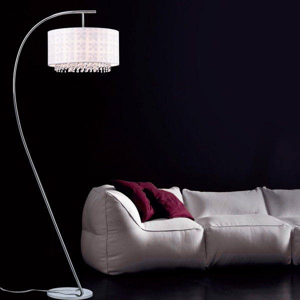Dorita White Fabric 49-inch 1-light Arched Floor Lamp