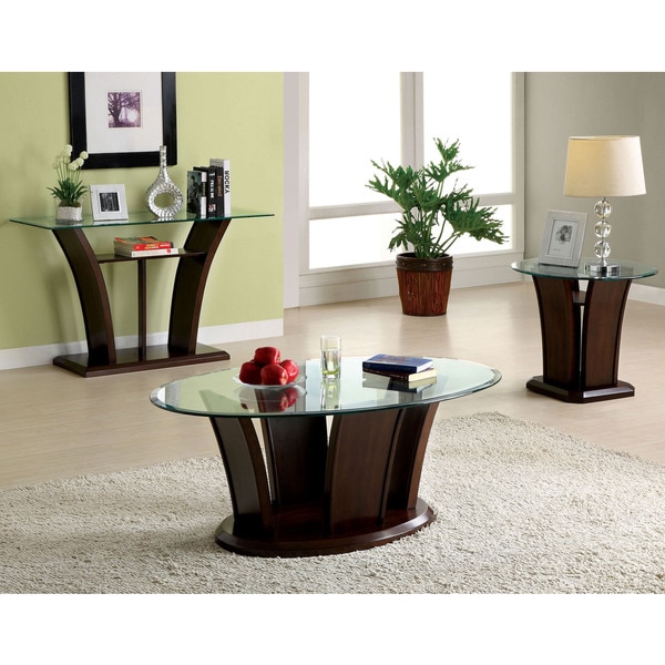 Furniture of America Adrian Dark Cherry 3-Piece Accent Table Set