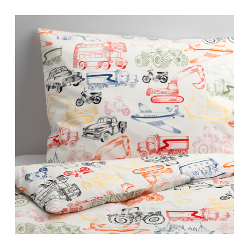 LJUDLIG Duvet cover and pillowcase(s), multicolor