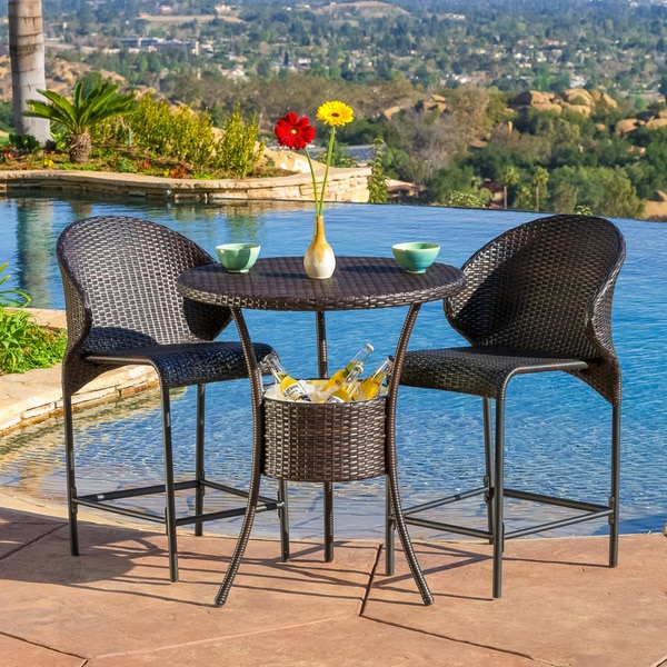 Oyster Bay Outdoor Wicker Round Bar Table (ONLY) with Ice Pail