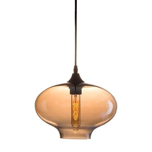 Retro style amber colored borax ceiling lamp