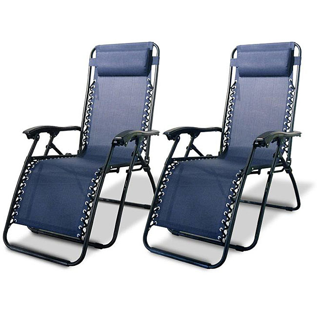 Caravan Canopy Blue Zero-Gravity Chairs (Pack of Two)