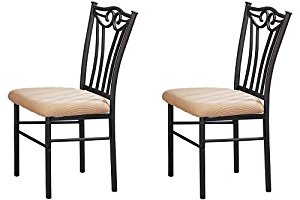 Dining Chair in Charcoal Iron Finish European Style, Set of 2