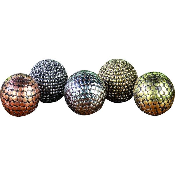 Gold and Silver Brass/Plastic Decorative Balls (Set of 3)