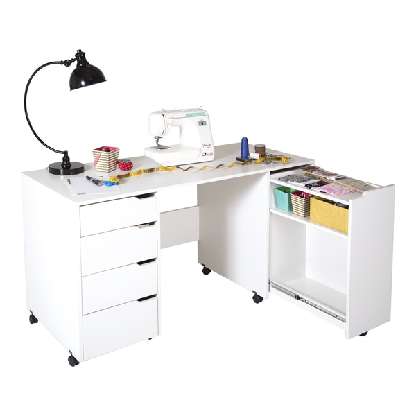 South Shore Crea Rolling Sewing Machine and Craft Table