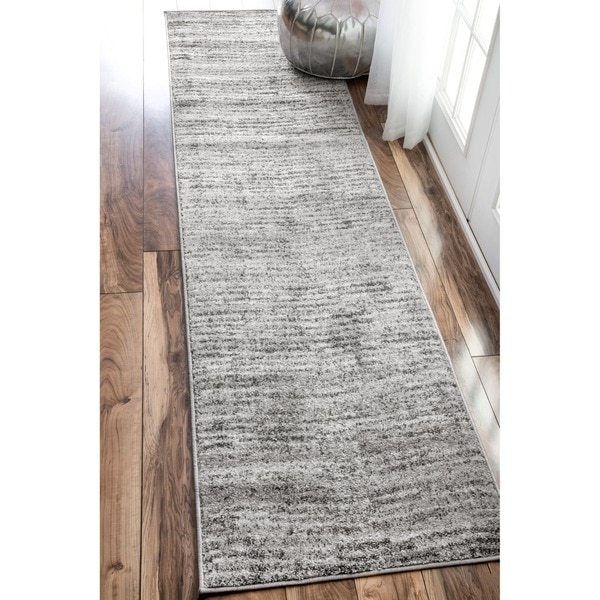 nuLOOM Contemporary Waves Solid Grey Runner Rug (2'5 x 9'5)