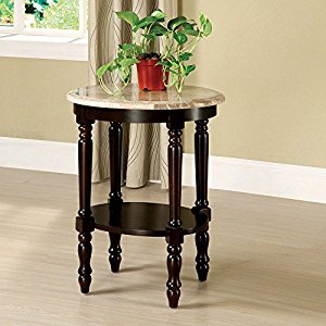 Oval Marble Top Side Plant Stand