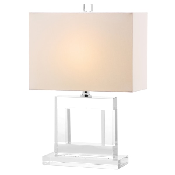 Town White Shade Square Crystal Table Lamp