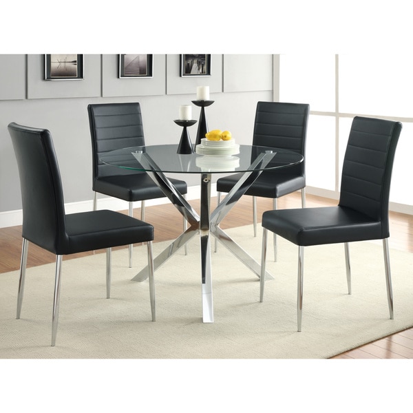 Coaster Company Chrome Glass Top Dining Table