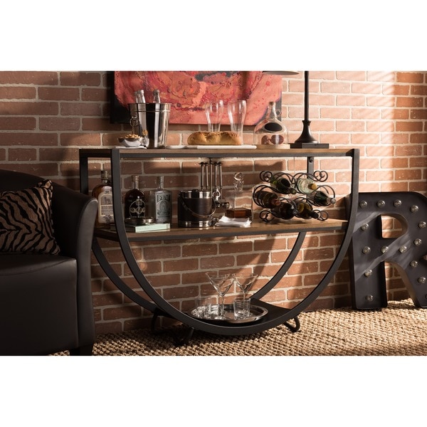 Baxton Studio Blakes Industrial Distressed Wood Console Table