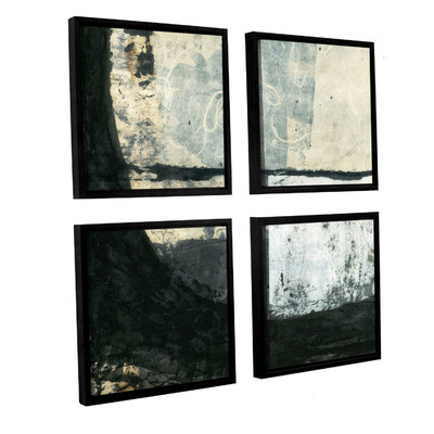 Black Ink by Elena Ray 4 Piece Framed Graphic Art on Canvas Set by ArtWall