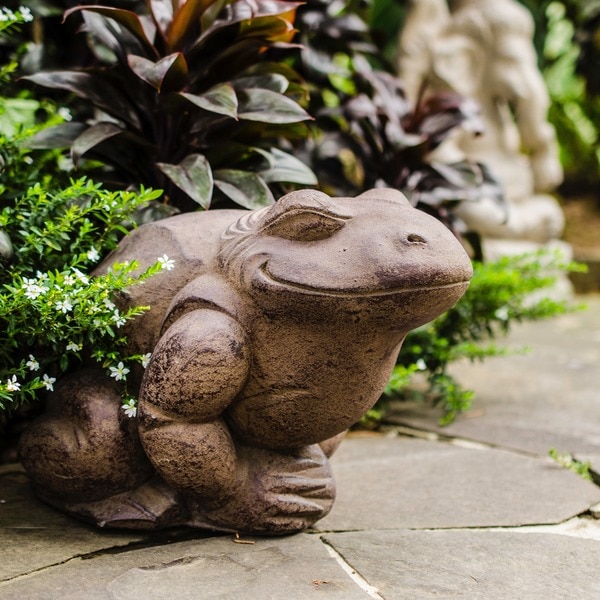 Volcanic Ash Toad Statue, Handmade in Indonesia