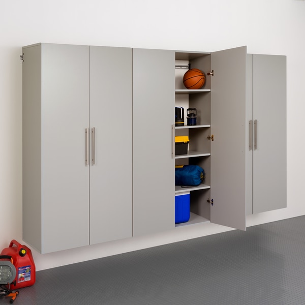 3-piece Stone Grey Storage Cabinet Set E