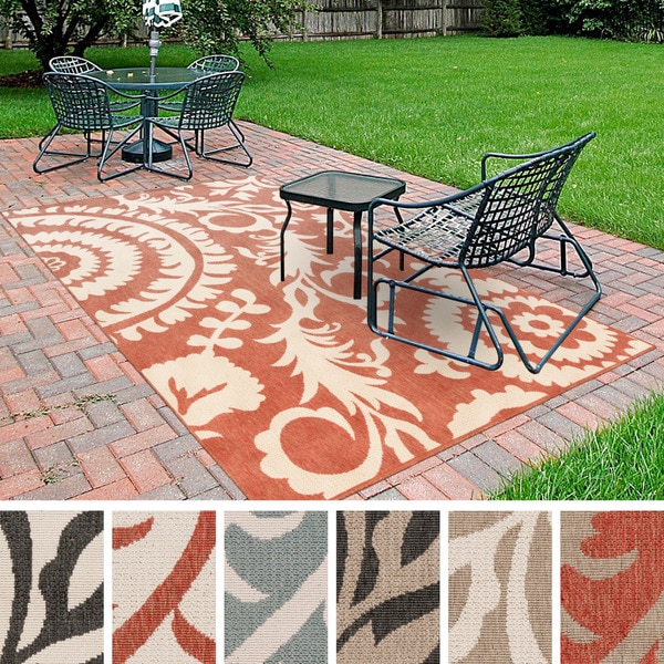 Meticulously Woven Nina Contemporary Floral Indoor/Outdoor Area Rug (2'3 x 4'6)
