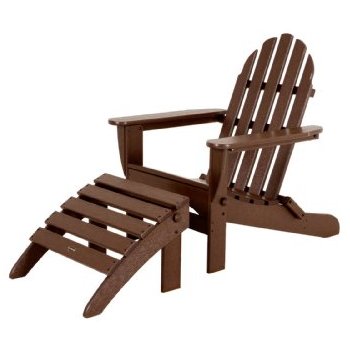 POLYWOOD PWS136-1-MA Classic 2-Piece Adirondack Chair Set, Mahogany