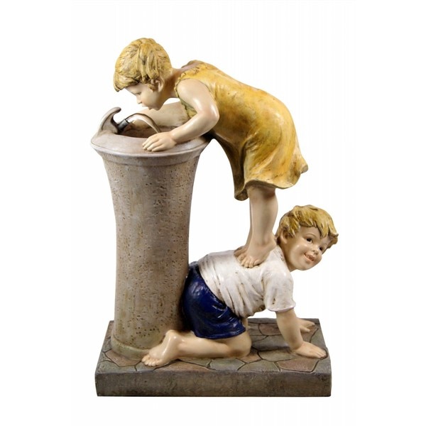 27-inch Boy and Girl Drinking Water Fountain with LED Light
