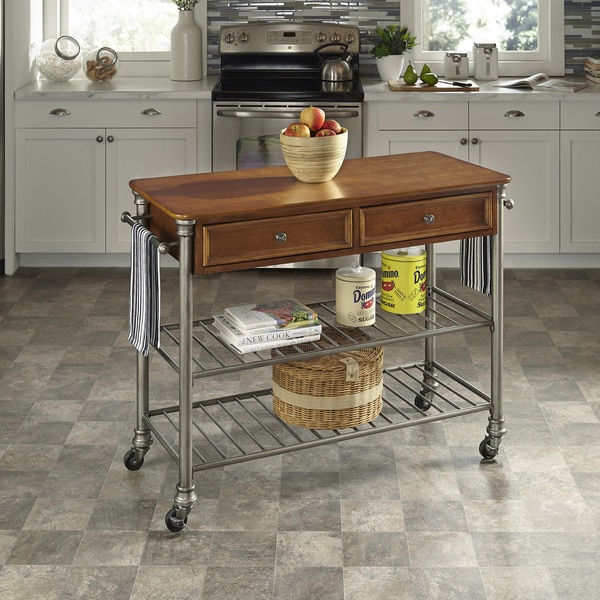 Home Styles The Orleans Caramel Wood Kitchen Cart