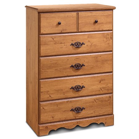 Pine Wood Five Drawer Chest