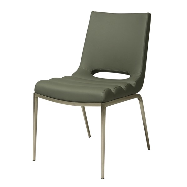 Emily Grey Polyurethane Stainless Steel Side Chairs