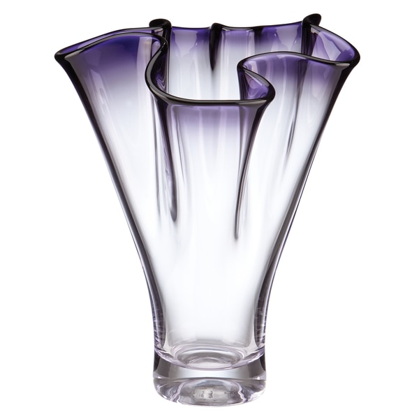Organics Ruffle Purple Hue Crystal Vase