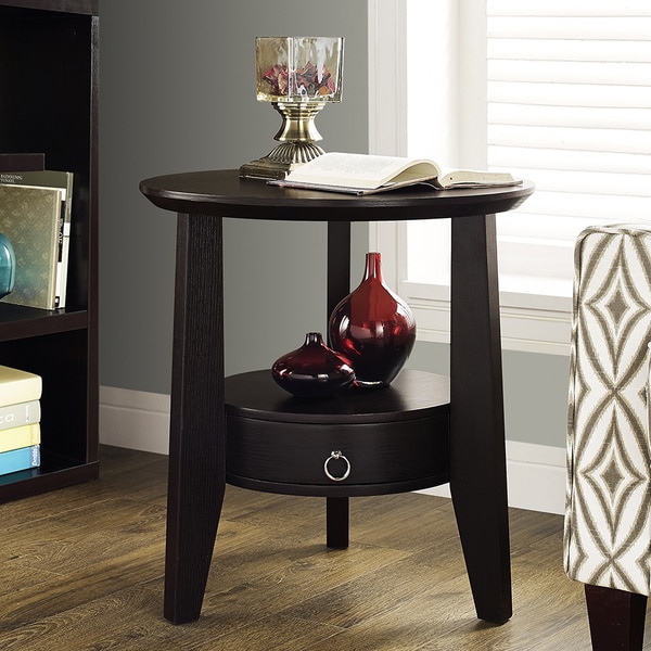 Cappuccino Accent Table with Drawer