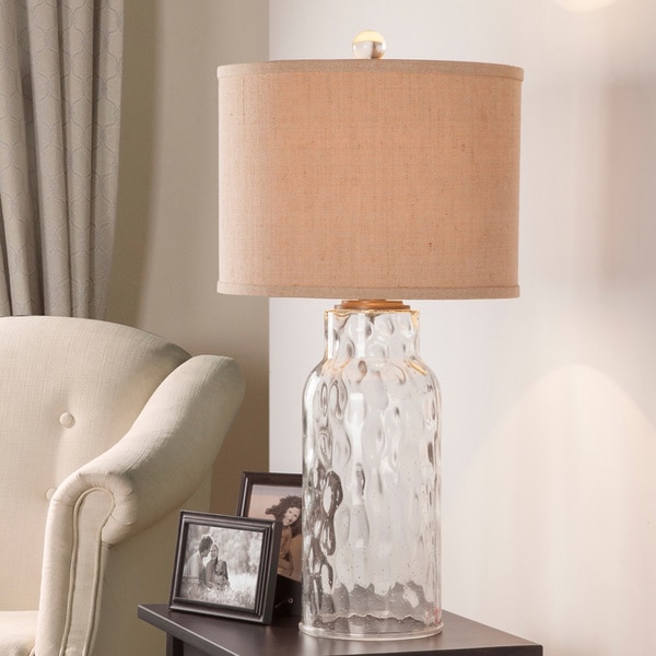 Catalina Ollie Clear Dimpled Glass Table Lamp 