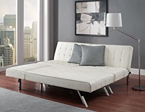 Convertible Sofa Set Couch Bed Sleeper Chaise Lounge Furniture Vanilla White