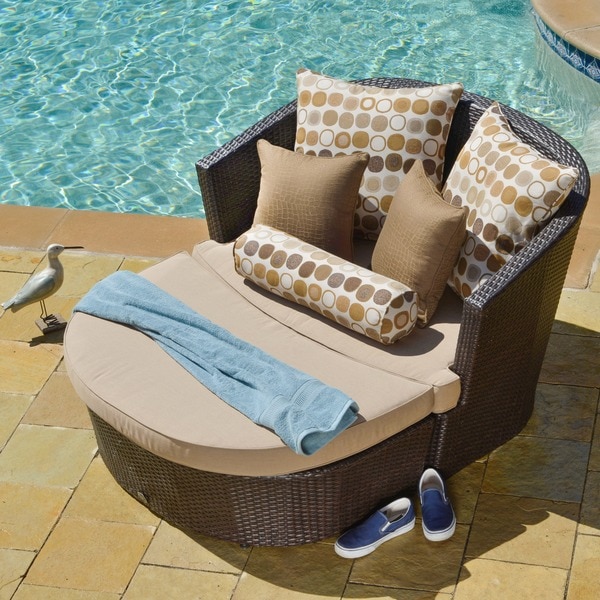Corvus Sandoval Outdoor 2-piece Brown Wicker Daybed with Sunbrella Cushions