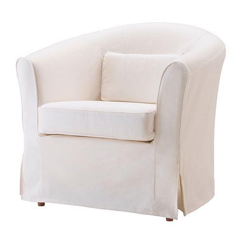 TULLSTA natural white armchair with thin columnar armrests 