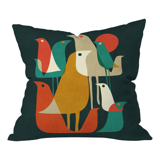 Budi Kwan Flock Of Bird Indoor/Outdoor Throw Pillow by DENY Designs