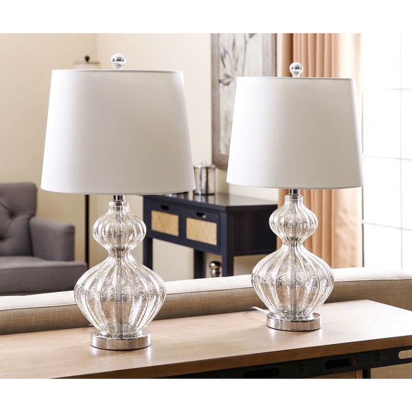 Silver Mercury Glass Table Lamp (Set of 2)