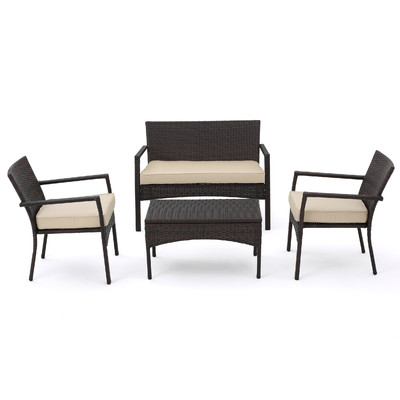 Montsoreau 4 Piece Lounge Seating Group with Cushion