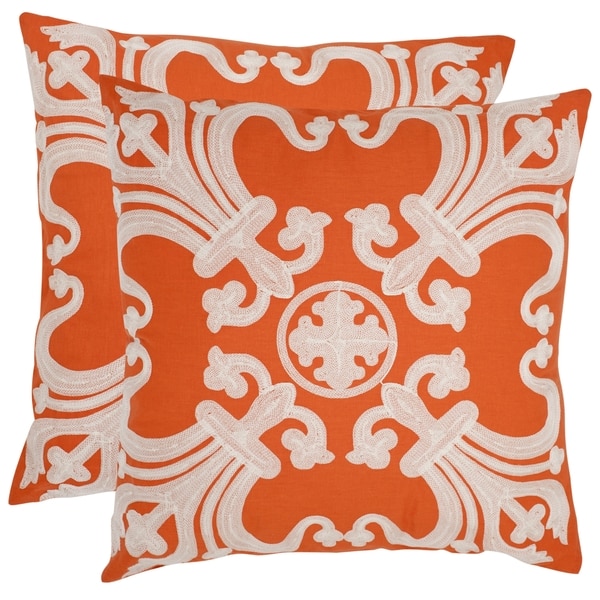 Collette 18-inch Orange Decorative Pillows (Set of 2)