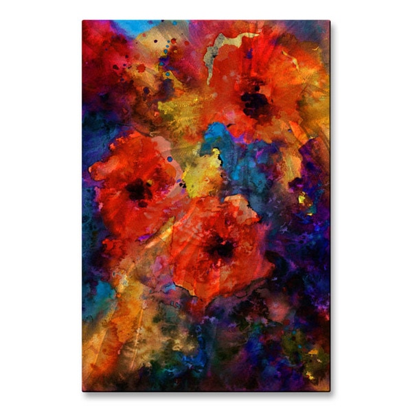 'Abstract Flowers 4' Metal Wall Art