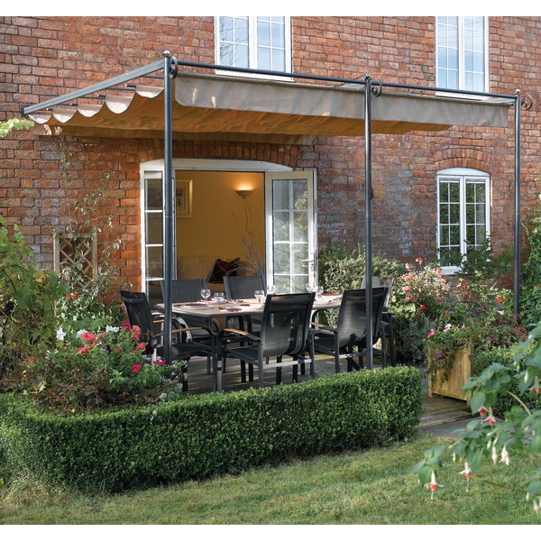 English Garden Steel Wall-mount Retractable Canopy