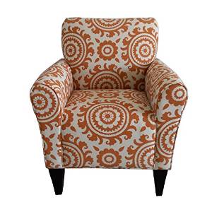 Ochre Patterned Armchair for the Bedroom or Living Room