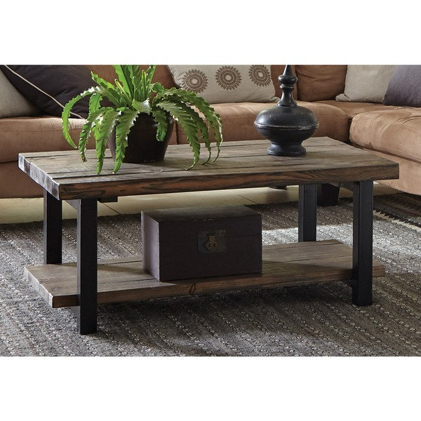  Wood and Metal 42-inch Coffee Table