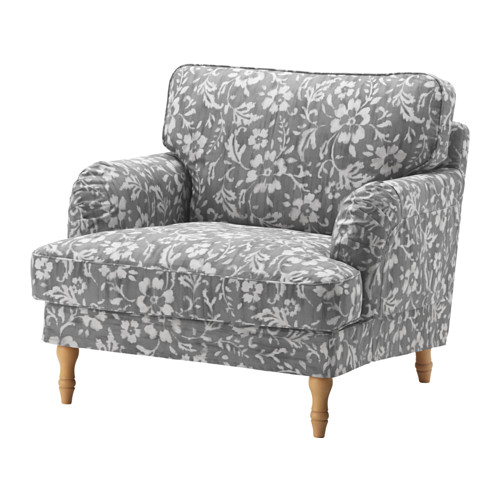 STOCKSUND Chair, Hovsten gray/white, light brown/wood