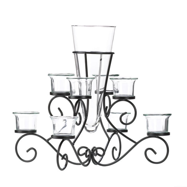 Scrollwork Candle Stand and Vase