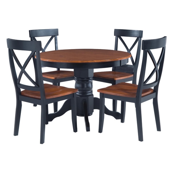 Home Styles Black/ Cottage Oak 5-piece Dining Furniture Set