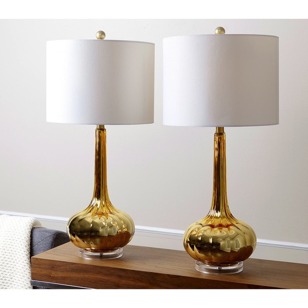 Abbyson Gold Mercury Antiqued Glass Table Lamp (Set of 2)