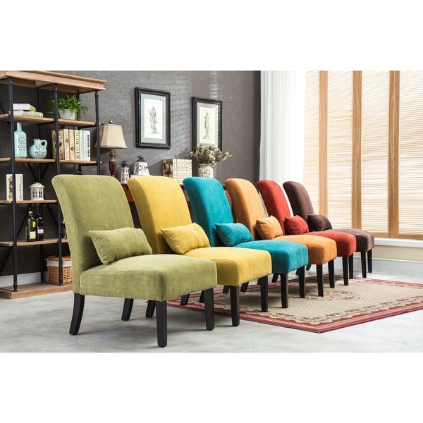 Pisano chenille Fabric Armless Contemporary Accent Chair