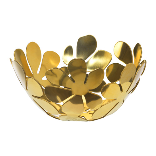 Brass bowl with floral sculpture designed by Monika Mulder